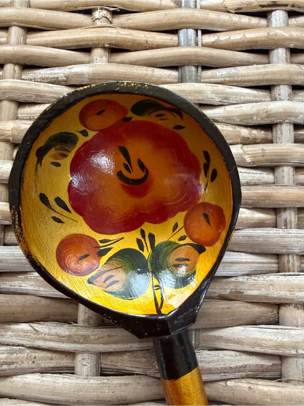 Handpainted Floral Design Decorative Wooden Spoon